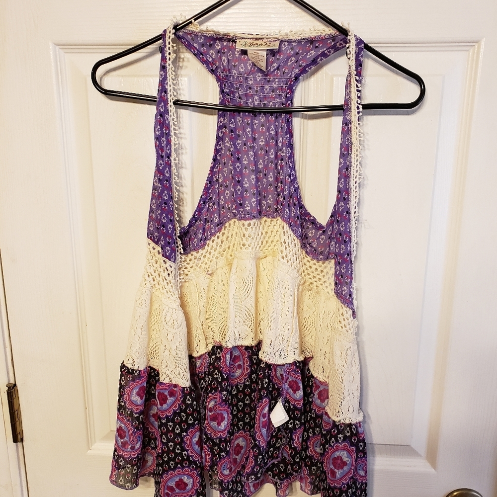 Vintage Paisley Purple Sleevless Tunic